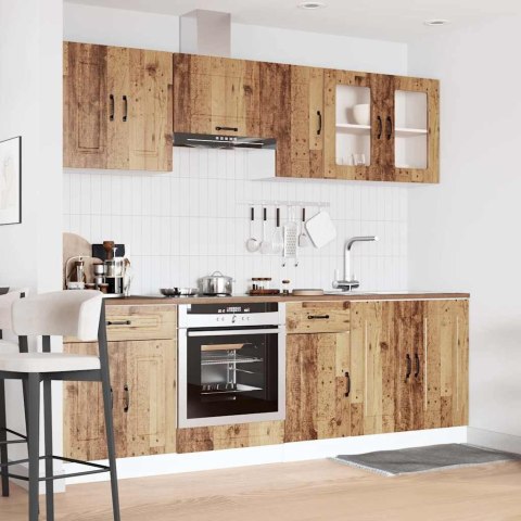 ZESTAW SZAFEK KUCHENNYCH KALMAR 8-CZĘŚCIOWY STARE DREWNO