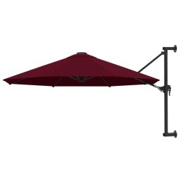 PARASOL ŚCIENNY NA METALOWYM SŁUPKU 300CM BURGUND