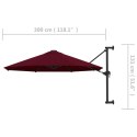 PARASOL ŚCIENNY NA METALOWYM SŁUPKU 300CM BURGUND