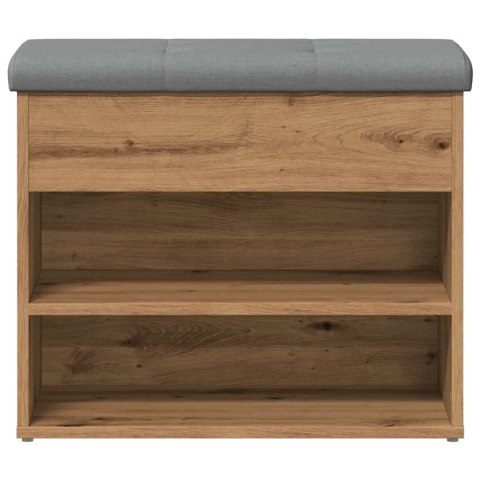 ŁAWKA NA BUTY DĄB ARTISAN 62X32X50CM DREWNO KLEJONE