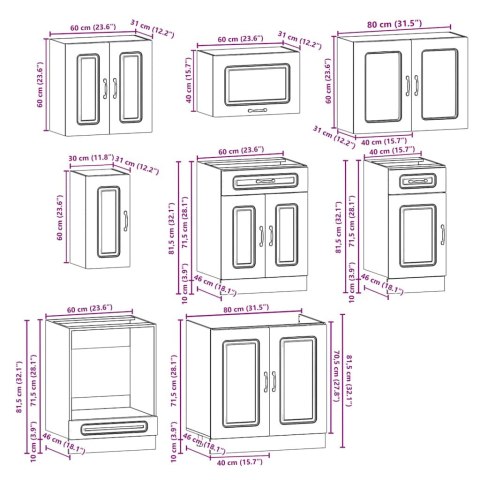 ZESTAW SZAFEK KUCHENNYCH KALMAR 8-CZĘŚCIOWY DĄB ARTISAN