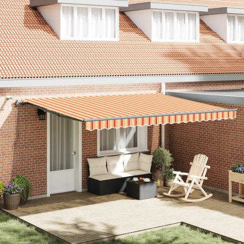 AUTOMATYCZNA MARKIZA CHOWANA Z LED W ŻÓŁTYM I POMARAŃCZOWYM 450X300 CM