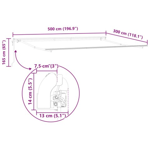 AUTOMATYCZNA CHOWANA MARKIZA W PASKI 500X300 CM