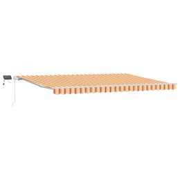 RĘCZNA CHOWANA MARKIZA Z LED W ŻÓŁTYM I POMARAŃCZOWYM KOLORZE 500X300CM