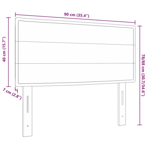 HEADBOARD LED LINIA DESIGN CIEMNOSZARY 90CM TKANINA