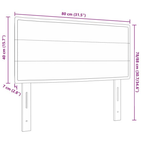 LED HEADBOARD LINES DESIGN TAUPE 80CM TKANINA