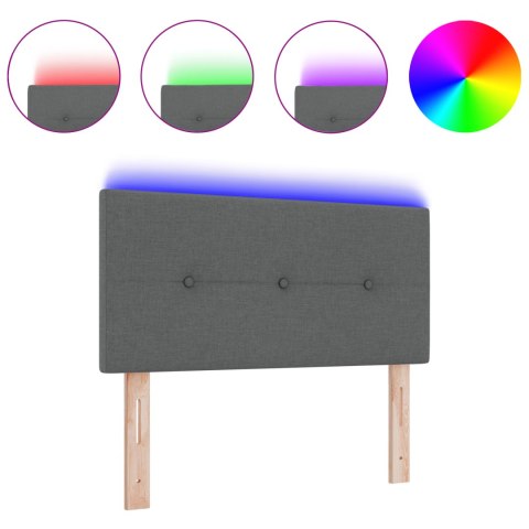 LED ŁÓŻKO GŁOWY Z GUZIKAMI WERMIKLIT SZARY 90CM TKANINA