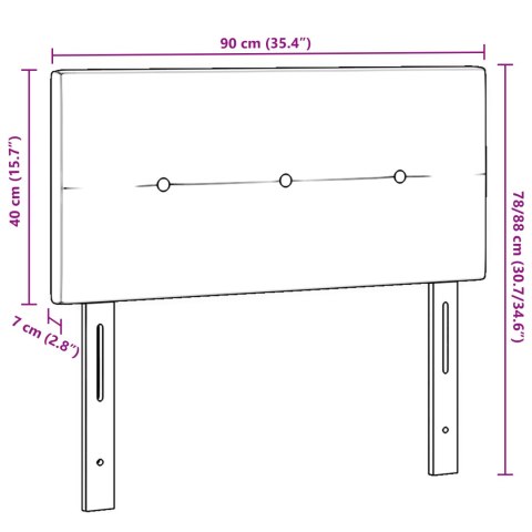 LED WEZGŁOWIE Z GUZIKAMI CZARNE 90CM TKANINA