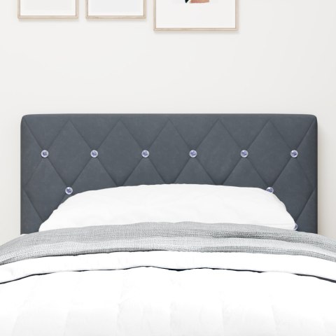 LED ZAGŁÓWEK Z KRYSZTAŁOWYMI GUZIKAMI CIEMNOSZARY 80CM WELWET