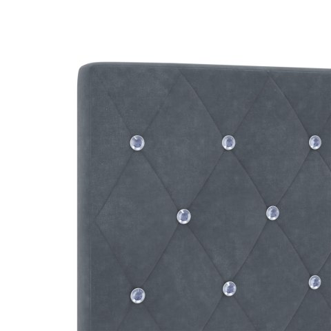 LED ZAGŁÓWEK Z KRYSZTAŁOWYMI GUZIKAMI CIEMNOSZARY 80CM WELWET