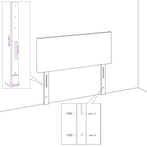 LED ZAGŁÓWEK Z KRYSZTAŁOWYMI GUZIKAMI CIEMNOSZARY 80CM WELWET