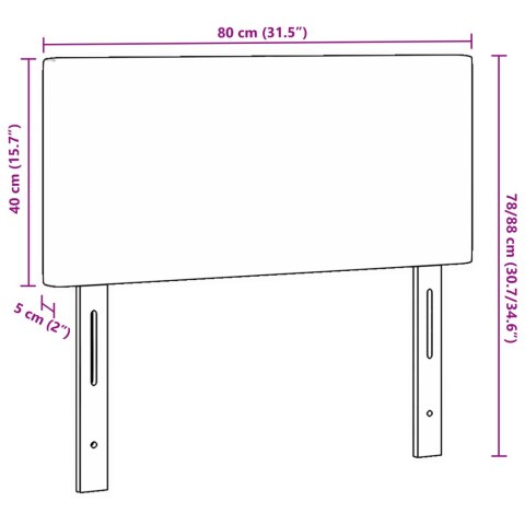 LEDOWE WEZGŁOWIE PLAIN DESIGN JASNOZIELONE SZARE 80CM Z DZIANINY KORDUROWEJ