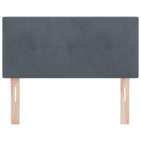 ŁÓŻKO Z OŚWIETLENIEM LED Z TAPICEROWANYM ZAGŁÓWKIEM Z GUZICZKAMI W CIEMNOSZARYM AKSAMICIE 100CM