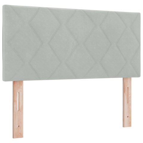 LED ZAGŁÓWEK Z GEOMETRYCZNYM WZOREM JASNOSZARY 90CM VELVET