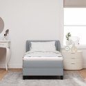 BOX SPRING ŁÓŻKO Z MATERACEM JASNOSZARY 90X190CM TKANINA