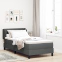 CIEMNOSZARE ŁÓŻKO BOXSPRING Z MATERACEM 90X200CM MATERIAŁ