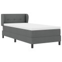 CIEMNOSZARE ŁÓŻKO BOXSPRING Z MATERACEM 90X200CM MATERIAŁ