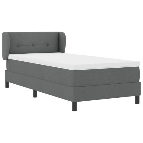 CIEMNOSZARE ŁÓŻKO BOXSPRING Z MATERACEM 90X200CM MATERIAŁ