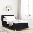BOX SPRING BED Z MATERACEM - CZARNY - 90X200CM TKANINA