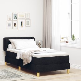 BOX SPRING BED Z MATERACEM - CZARNY - 90X200CM TKANINA