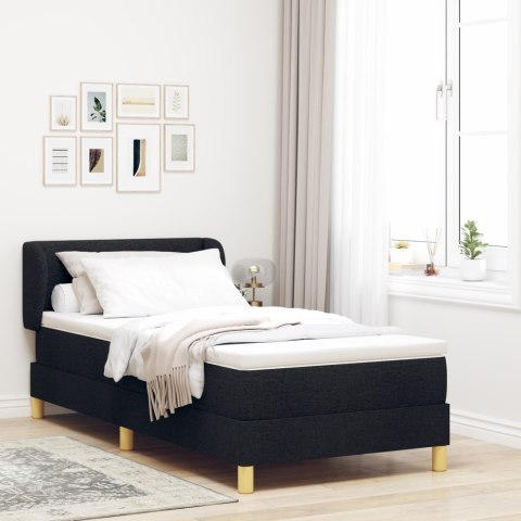 BOX SPRING BED Z MATERACEM - CZARNY - 90X200CM TKANINA