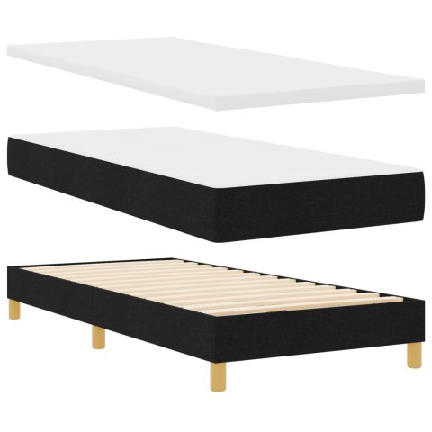 BOX SPRING BED Z MATERACEM - CZARNY - 90X200CM TKANINA