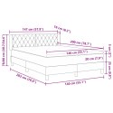 ŁÓŻKO BOX SPRING Z MATERACEM JASNOSZARE 140X200CM AKSAMIT