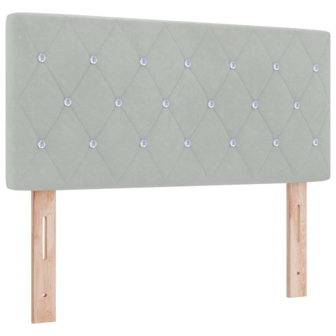 ŁÓŻKO BOX SPRING Z MATERACEM I LED SZARY 120X200CM AKSAMIT
