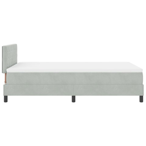 ŁÓŻKO BOX SPRING Z MATERACEM I LED SZARY 120X200CM AKSAMIT