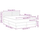 ŁÓŻKO BOXSPRING Z MATERACEM I OŚWIETLENIEM LED SZARE 140X200CM AKSAMIT