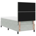 ŁÓŻKO BOKSOWE Z MATERACEM I OŚWIETLENIEM LED SZARE 100X200CM AKSAMIT