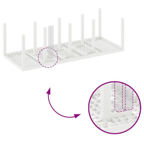 11-CZĘŚCIOWY ZESTAW JADALNIANY OGRODOWY Z PODUSZKAMI BIAŁY POLIRATTAN
