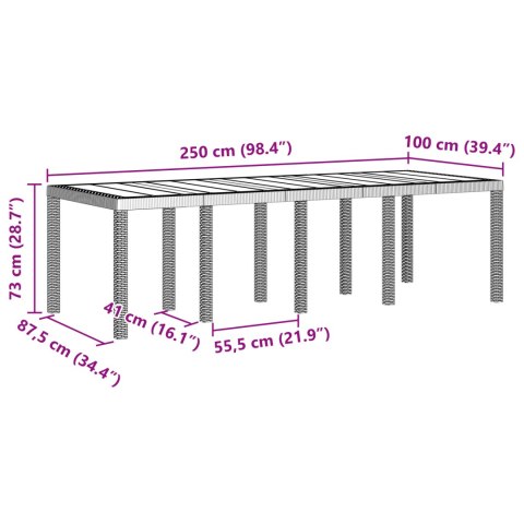 11-CZĘŚCIOWY ZESTAW JADALNIANY OGRODOWY Z PODUSZKAMI BIAŁY POLIRATTAN