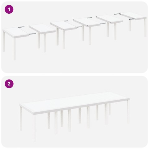 11-ELEMENTOWY ZESTAW OBIADOWY Z PODUSZKAMI BIAŁY POLIRATTAN