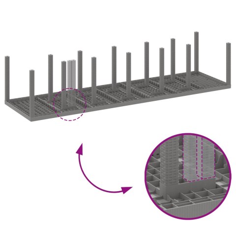 15-ELEMENTOWY ZESTAW OBIADOWY OGRODOWY Z PODUSZKAMI JASNOSZARY POLIRATTAN