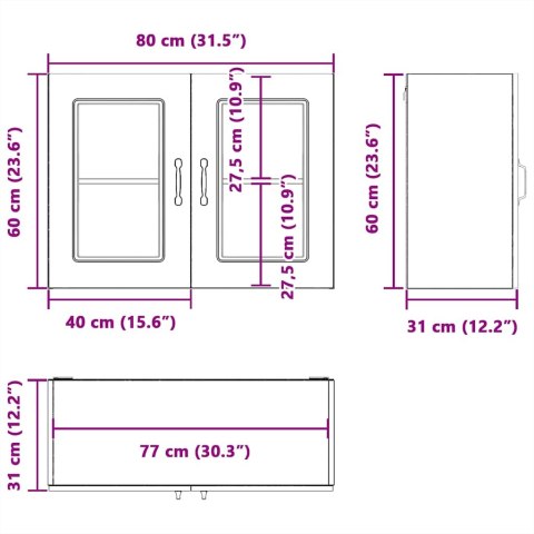 SZAFKA ŚCIENNA KUCHENNA ZE DRZWIAMI KALMAR DĄB ARTISAN