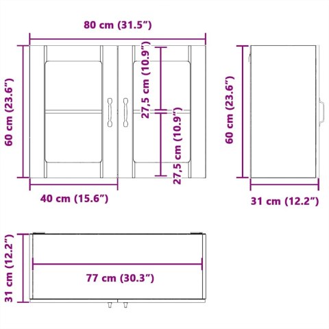 SZAFKA ŚCIENNA KUCHENNA ZE DRZWIAMI LUCCA STARE DREWNO