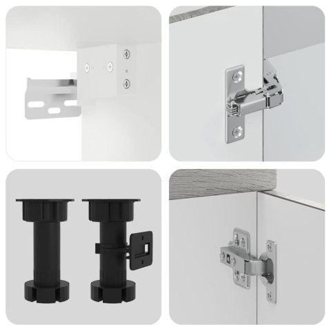 ZESTAW SZAFEK KUCHENNYCH KALMAR 4-CZĘŚCIOWY SZARY DĄB SONOMA