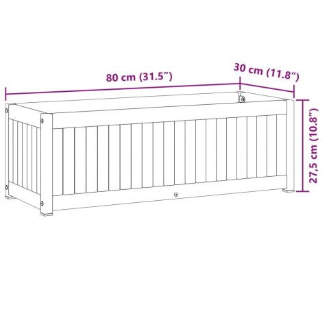 DONICA OGRODOWA 80X30X27,5CM LITE DREWNO AKACJOWE I STAL