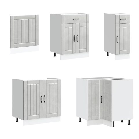 ZESTAW SZAFEK KUCHENNYCH LUCCA 11-CZĘŚCIOWY SZAROŚĆ BETONU