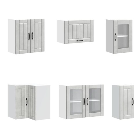 ZESTAW SZAFEK KUCHENNYCH LUCCA 11-CZĘŚCIOWY SZAROŚĆ BETONU