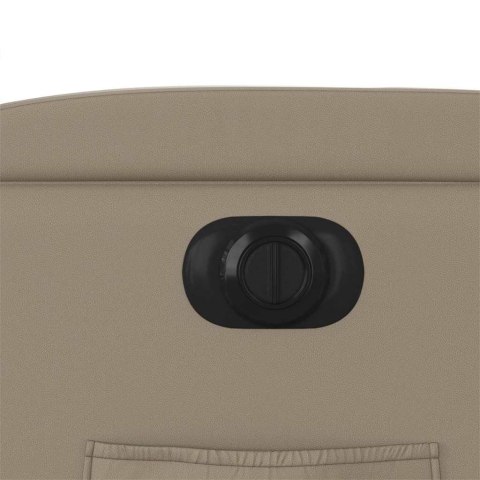 ELEKTRYCZNY FOTEL ROZKŁADANY CAPPUCCINO OBITY SZTUCZNĄ SKÓRĄ