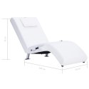 SZEZLONG MASUJĄCY Z PODUSZKĄ BIAŁY SZTUCZNA SKÓRA