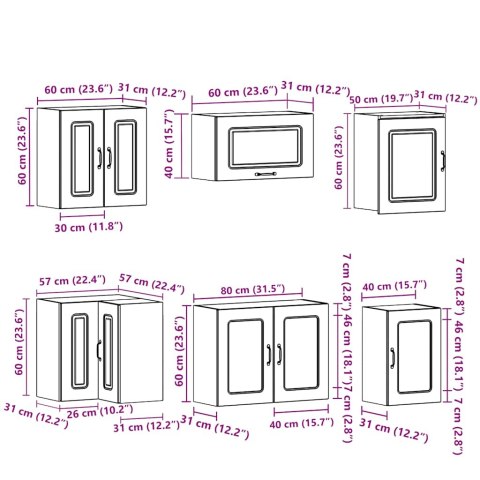 ZESTAW SZAFEK KUCHENNYCH KALMAR 11-CZĘŚCIOWY CZARNY