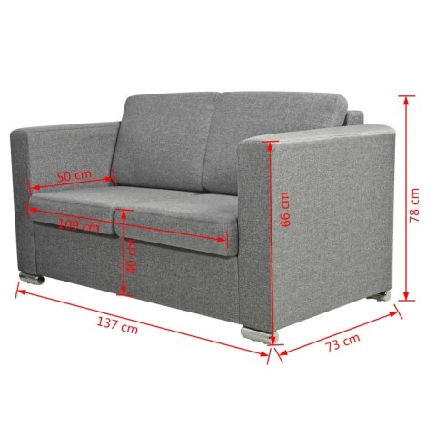 2 OSOBOWA SOFA TAPICEROWANA JASNOSZARA