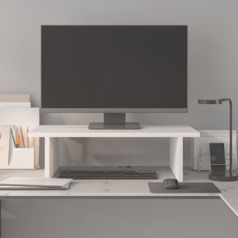 PODSTAWKA NA MONITOR BIAŁA 50X27X15CM LITE DREWNO SOSNOWE