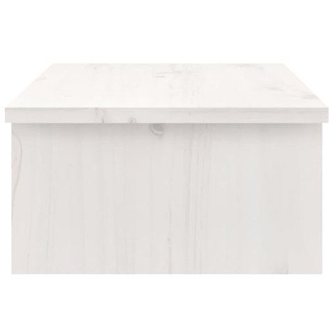 PODSTAWKA NA MONITOR BIAŁA 50X27X15CM LITE DREWNO SOSNOWE
