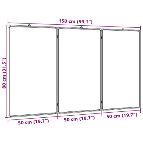 VidaXL Tablica magnetyczna, składana, 150x80x1,7 cm, aluminiowa