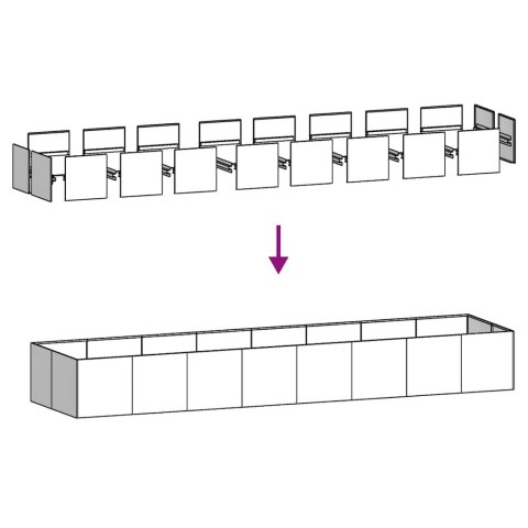 DONICZKA 360X80X40CM STAL OCYNKOWANA