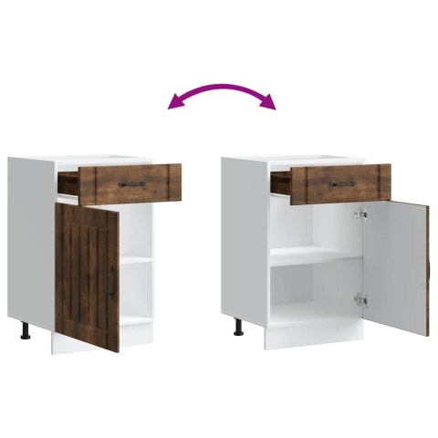 SZAFKA KUCHENNA DOLNA „LUCCA" DĄB WĘDZONY DREWNO KLEJONE